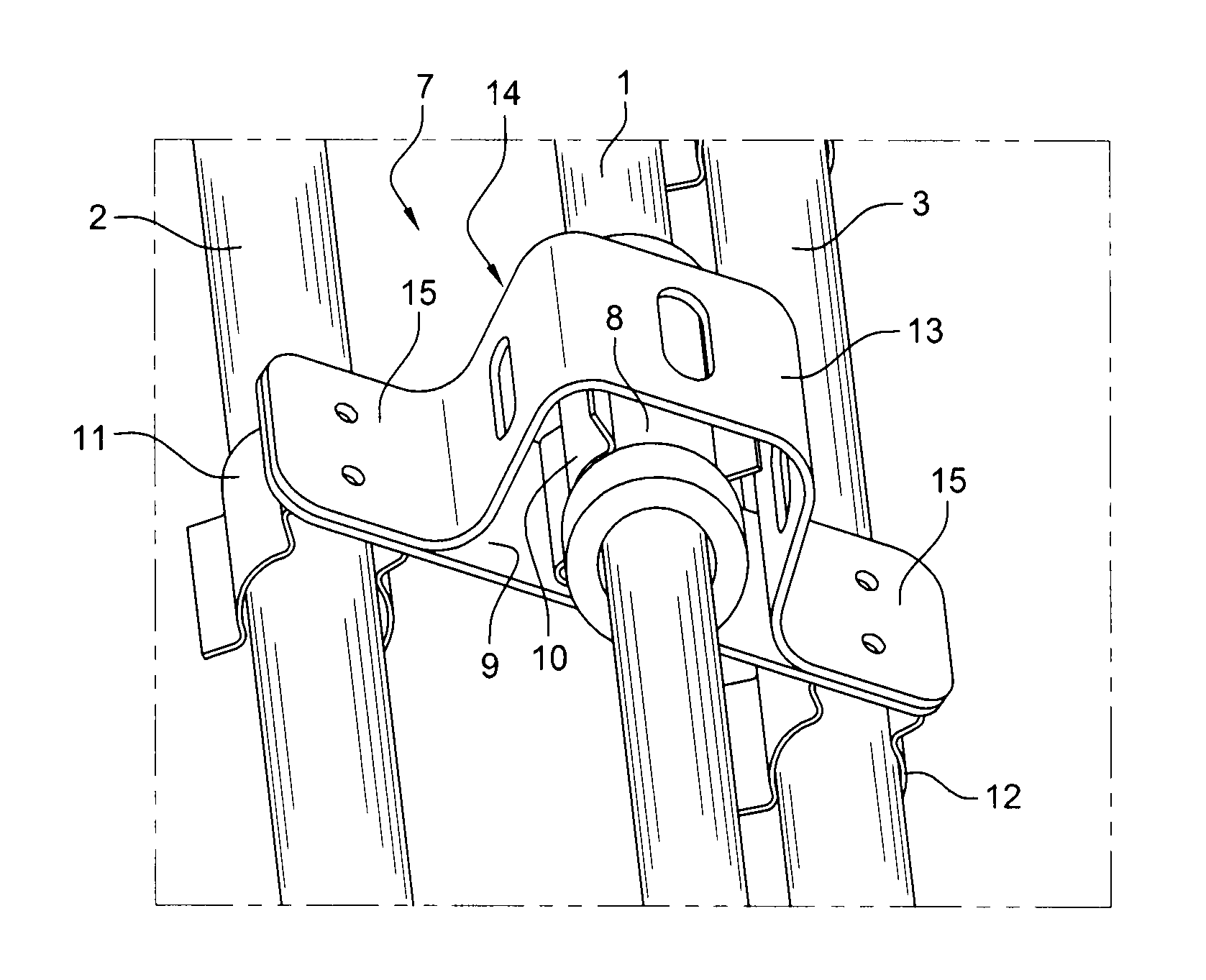 Device for spacing electrical harnesses in a turbomachine