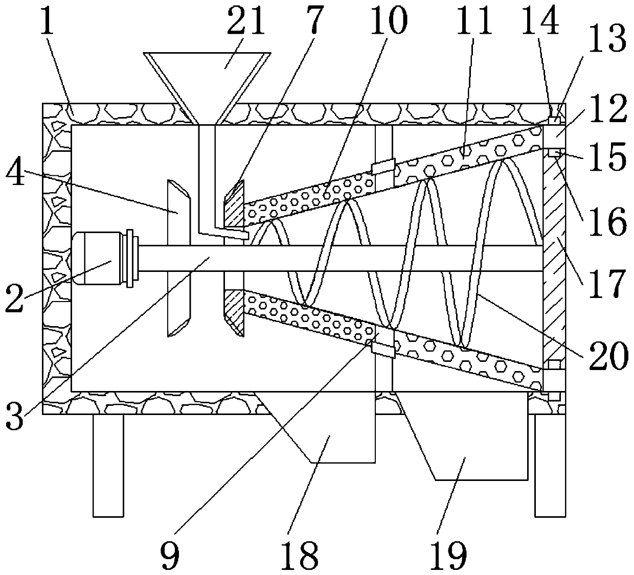 Multi-stage screening device for grain