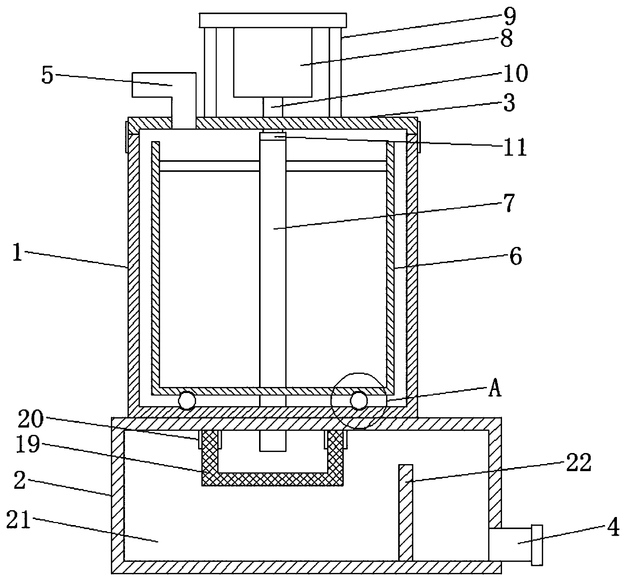 Sewage treatment device for quickly separating impurities