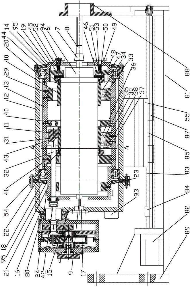 Planetary speed reduction type eccentricity-adjustable helical hole-milling device