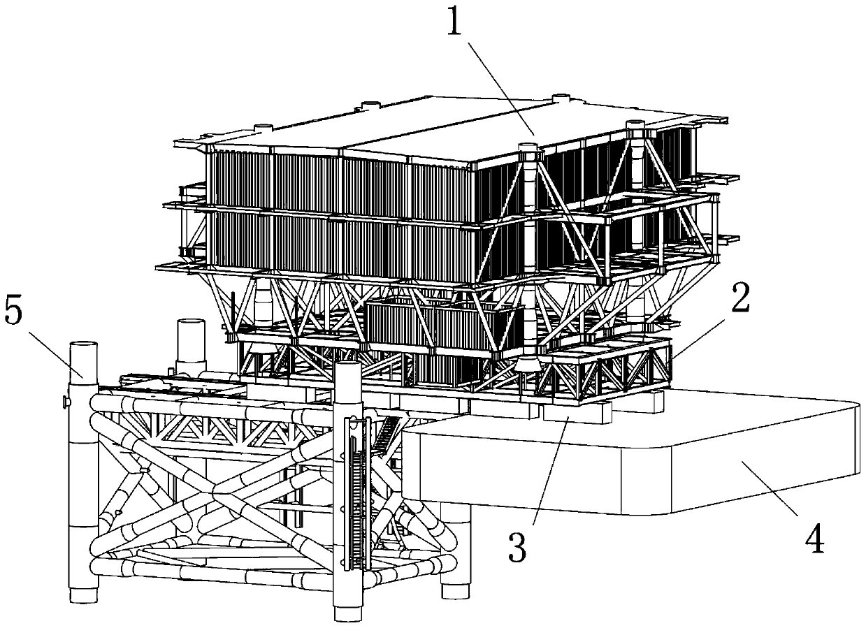 Sliding type installation method and system for offshore electric platform