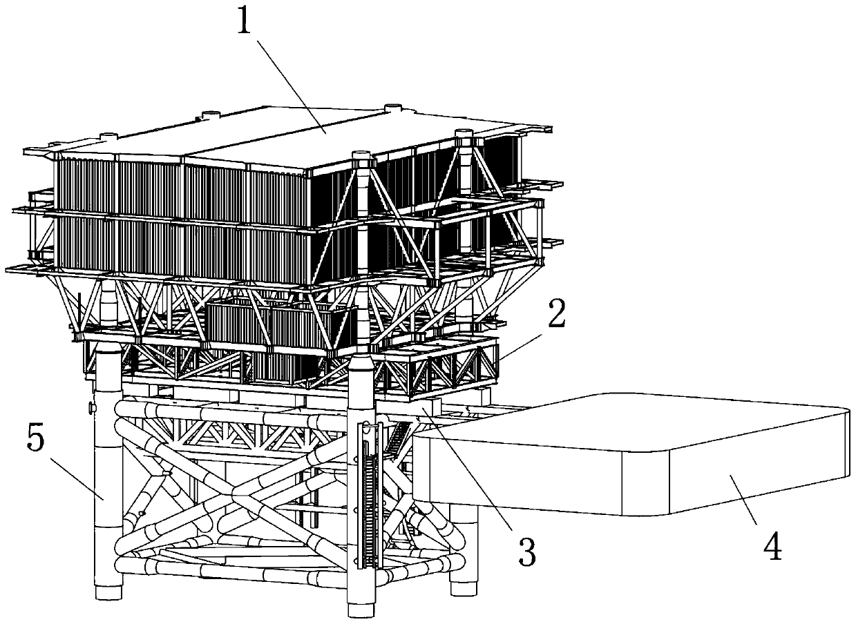 Sliding type installation method and system for offshore electric platform