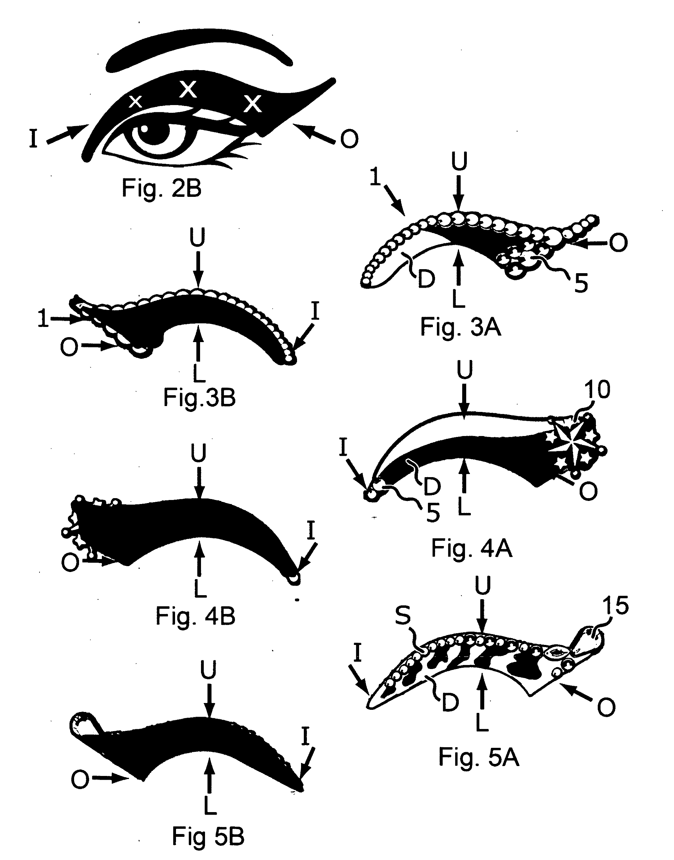 Decorative eyelid covering and process
