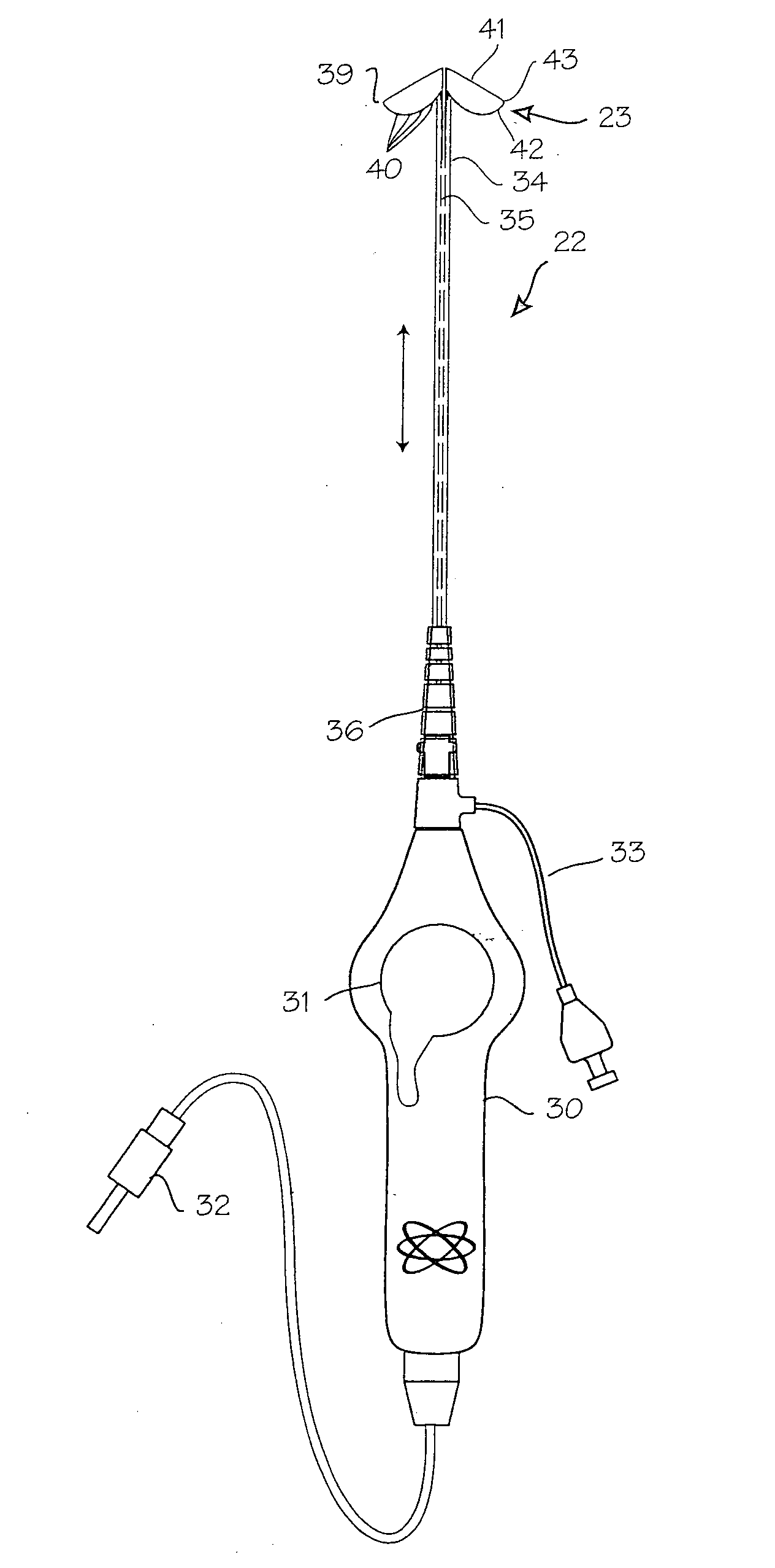 Atrial ablation catheter adapted for treatment of septal wall arrhythmogenic foci and method of use