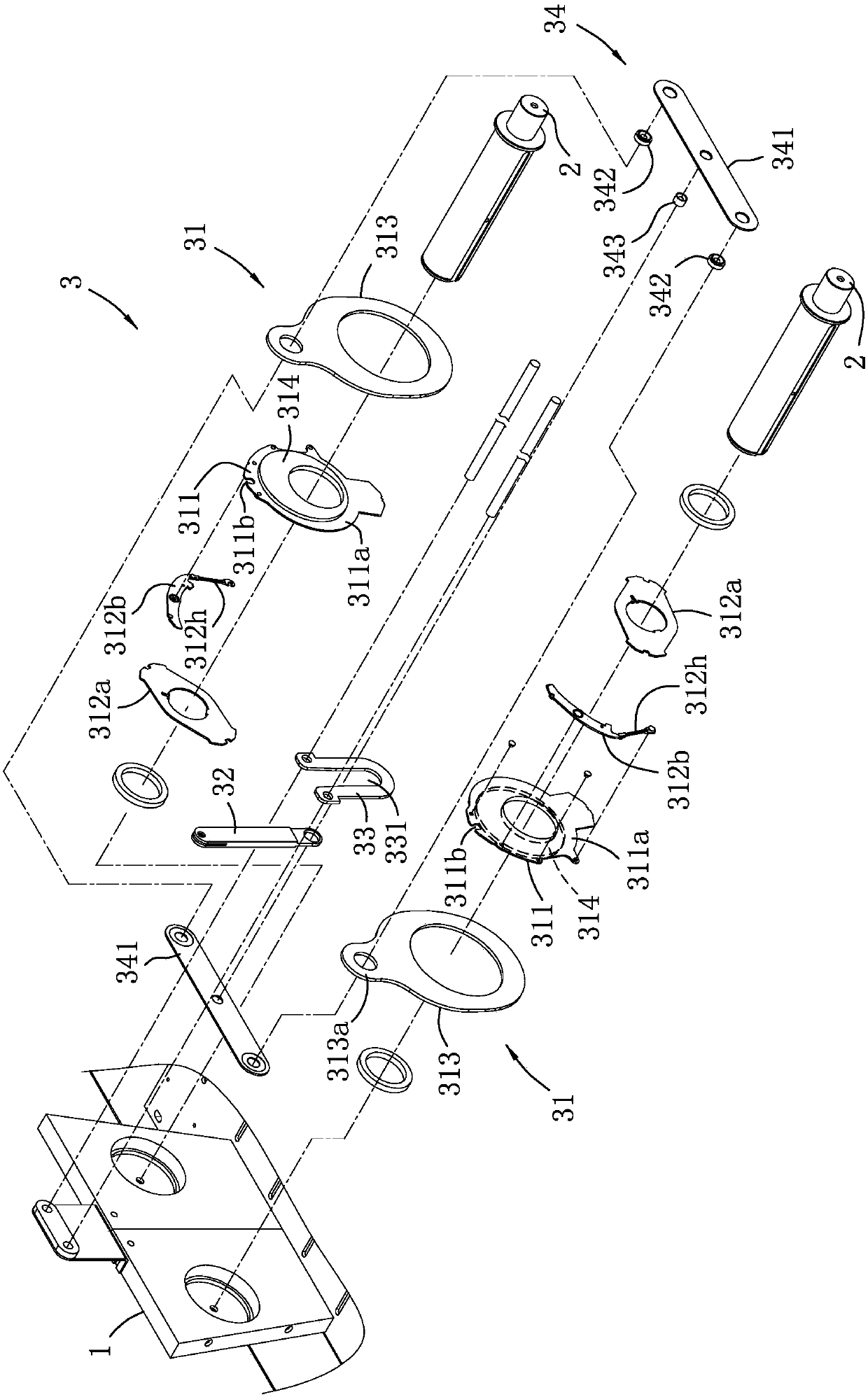 Multi-arm machine that can form double-weaving mouth