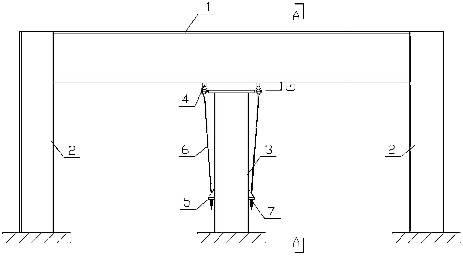 Pre-stressed steel frame for exerting pre-stress by support displacement method and fabrication method of pre-stressed steel frame