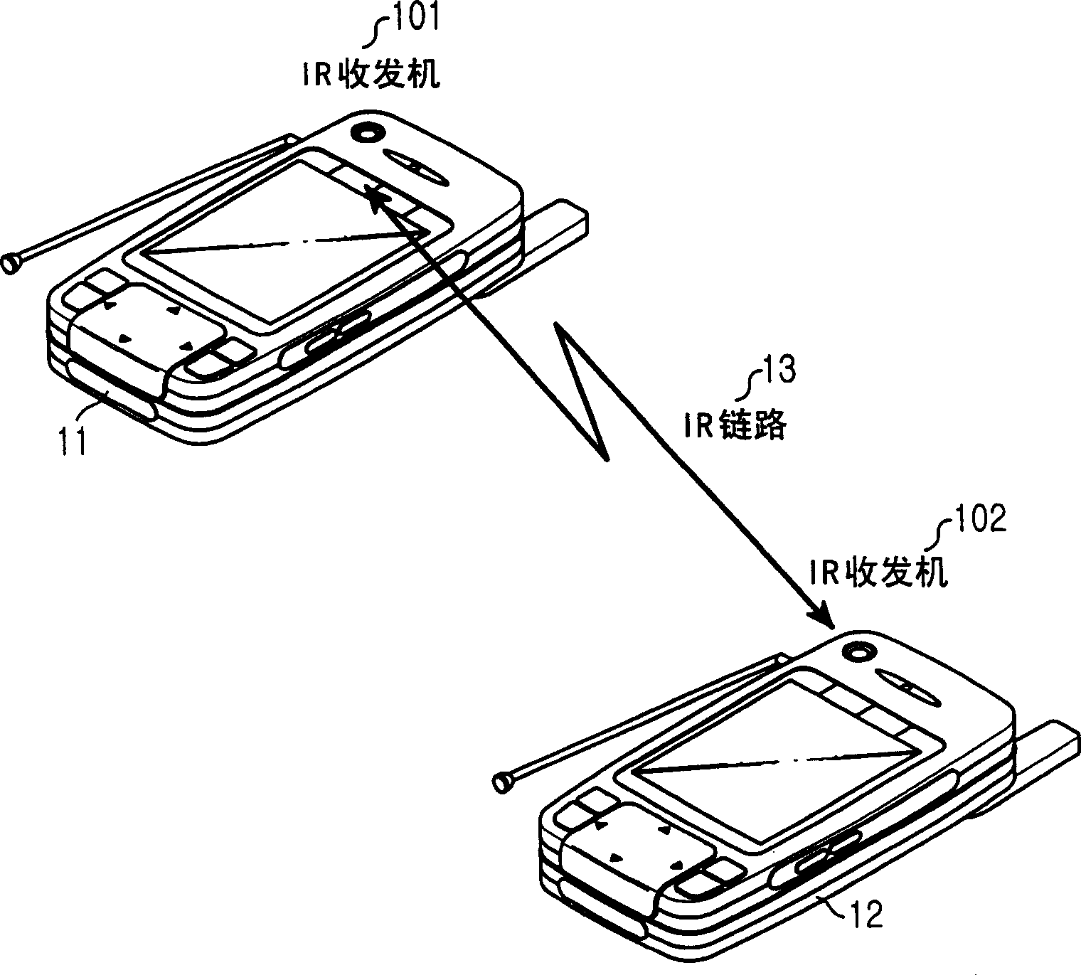 Wireless terminal for carrying out visible light short-range communication using camera device