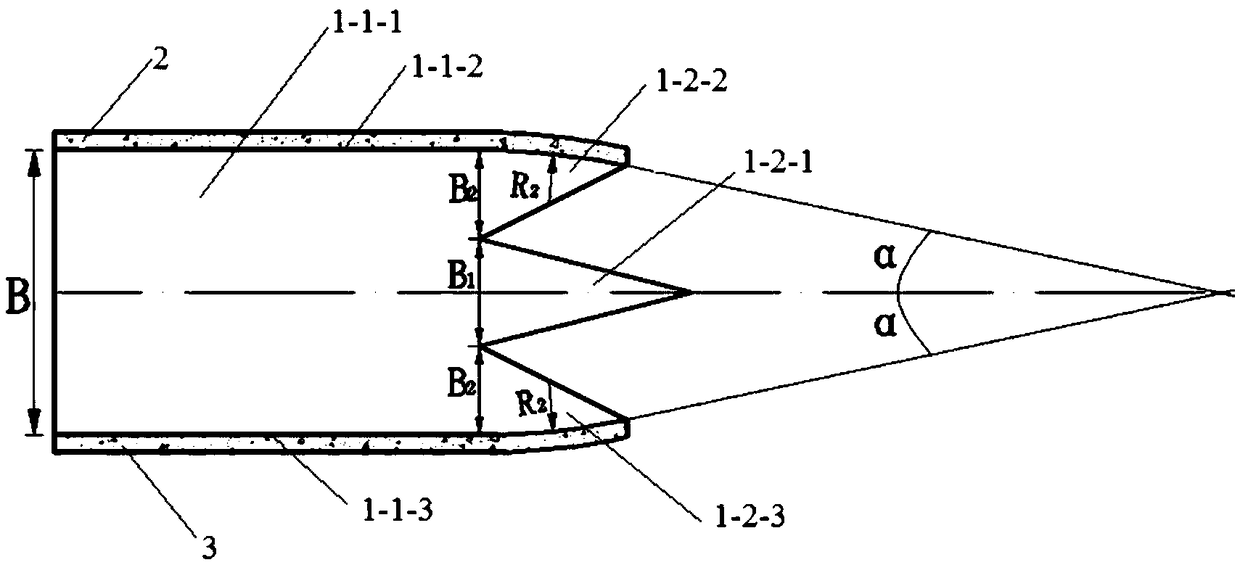 The deflected nose sill used for flood discharge of high arch dam body