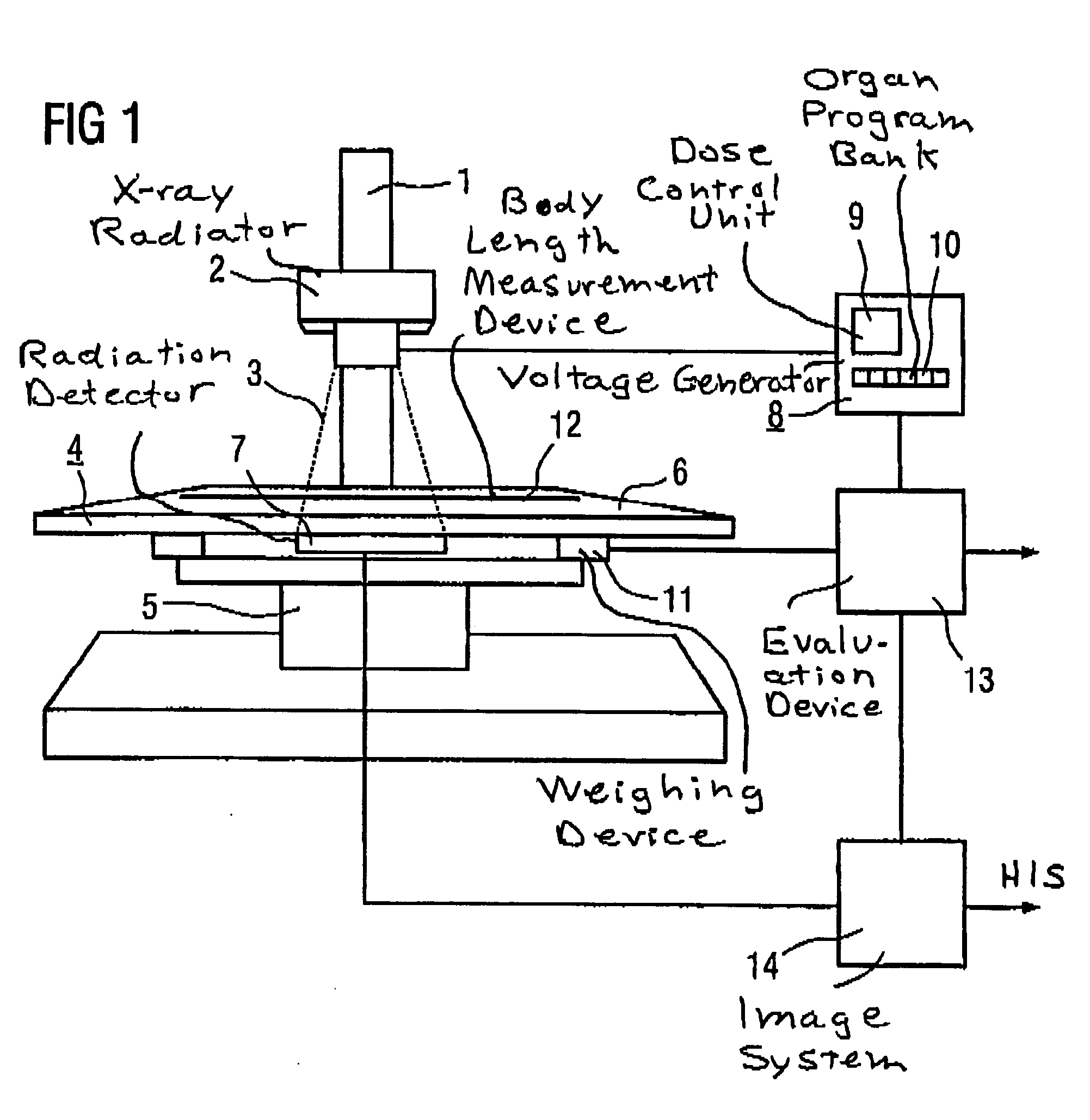 X-ray diagnostic apparatus with a body mass index calculator for controlling x-ray emissions