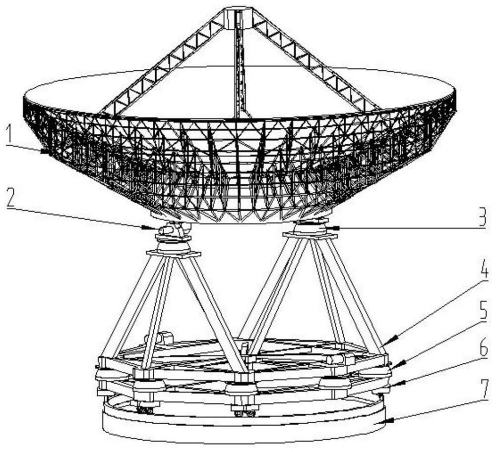 Large antenna with rubber shock insulation structure