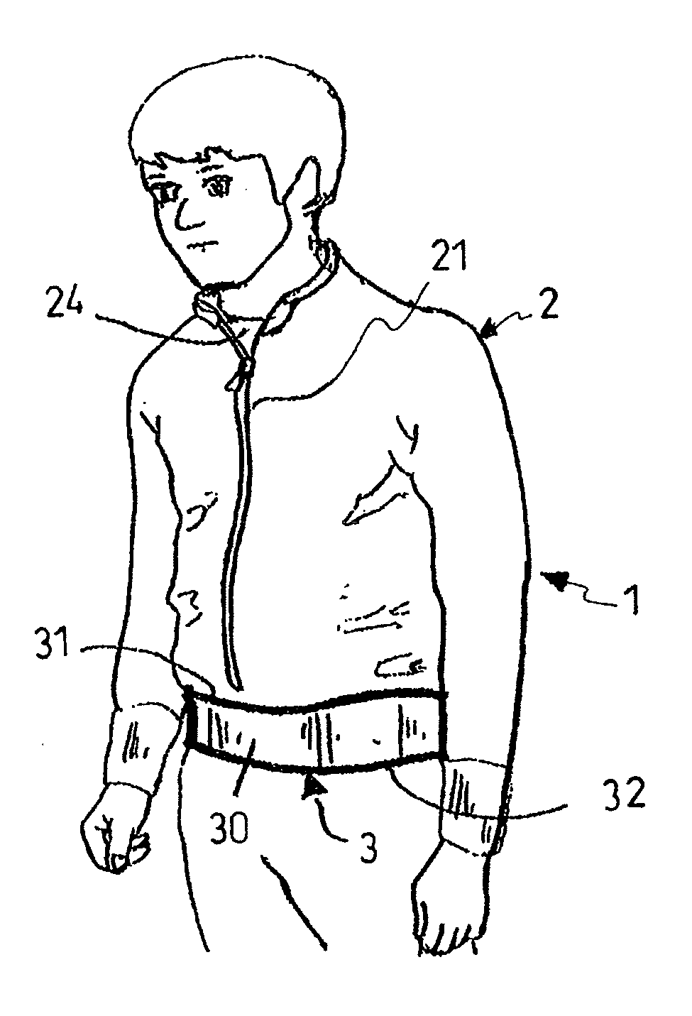 Article of clothing facilitating its own storage during use