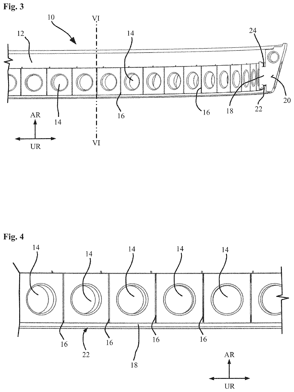 Positioning element with recesses for a guide vane arrangement