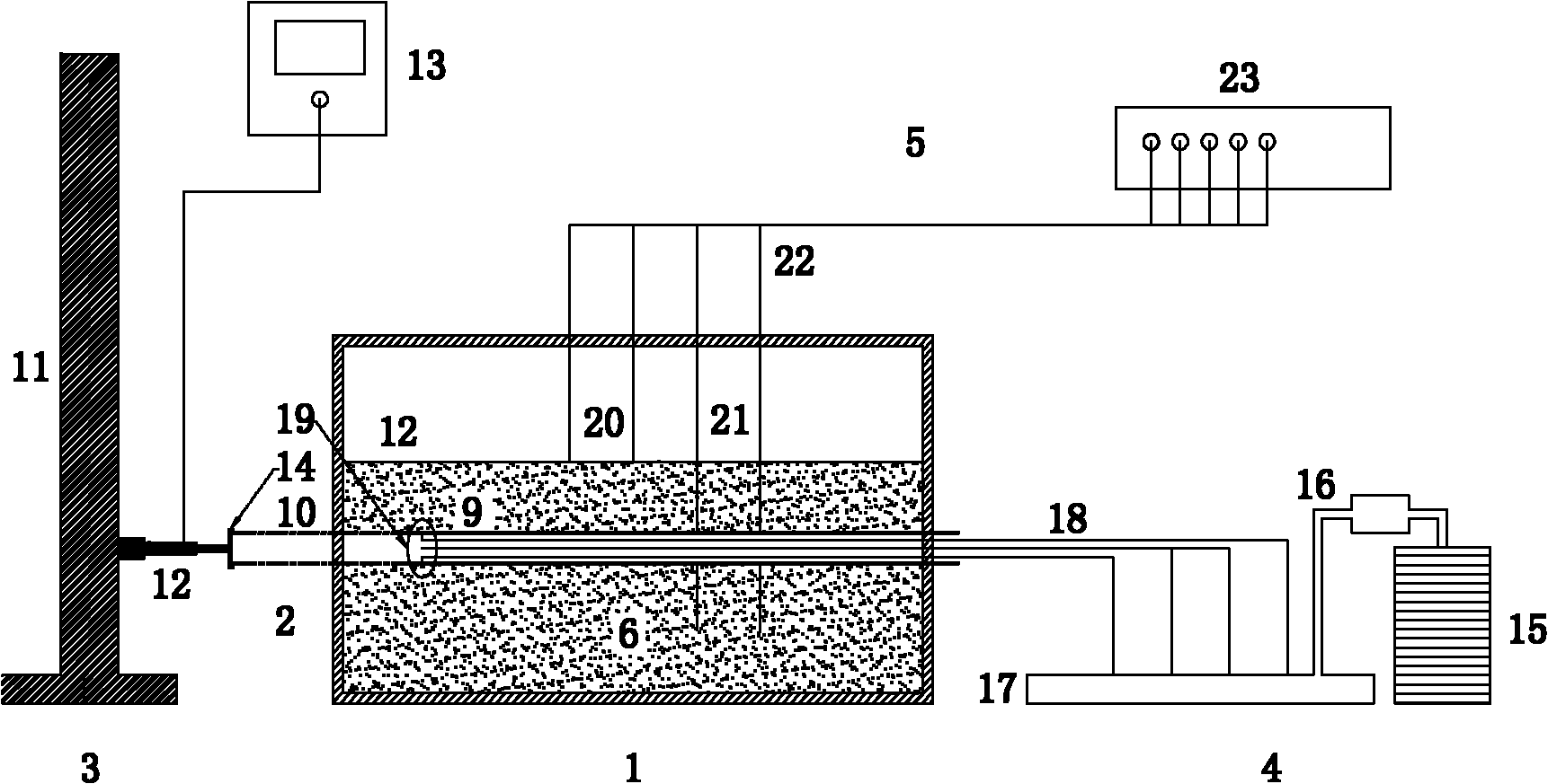 Parallel pipe jacking construction simulation device