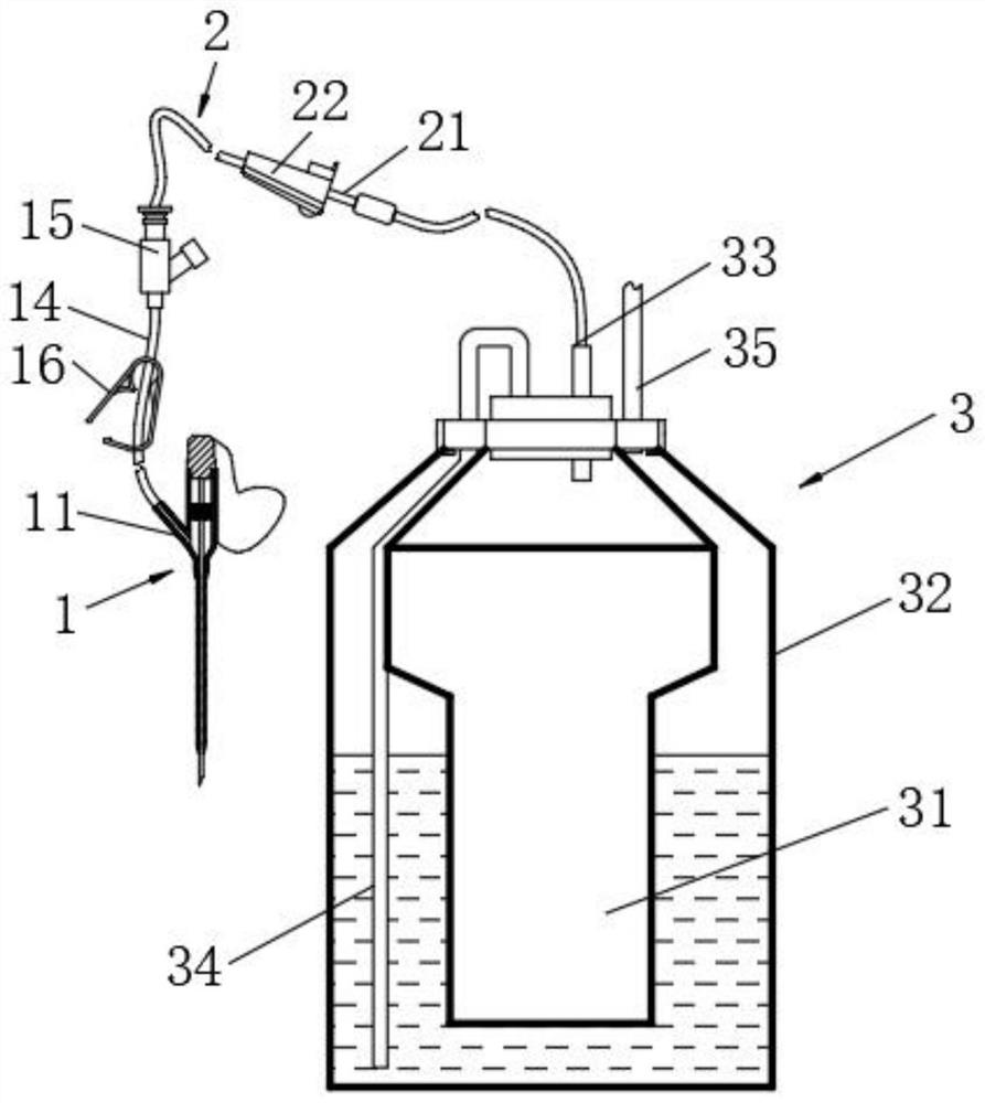 Abdominal cavity puncture catheterization drainage device