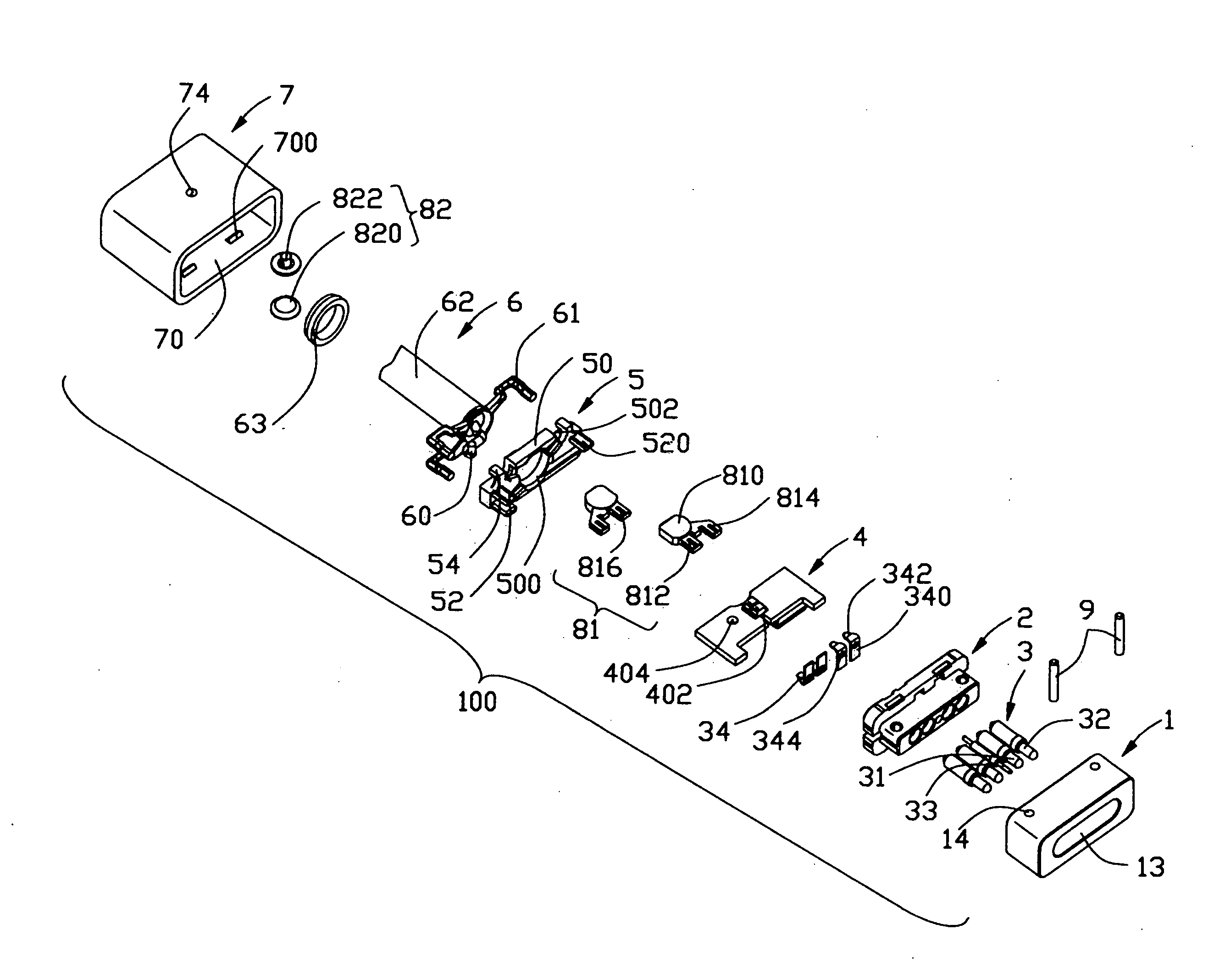 Connector assembly with strain relief member