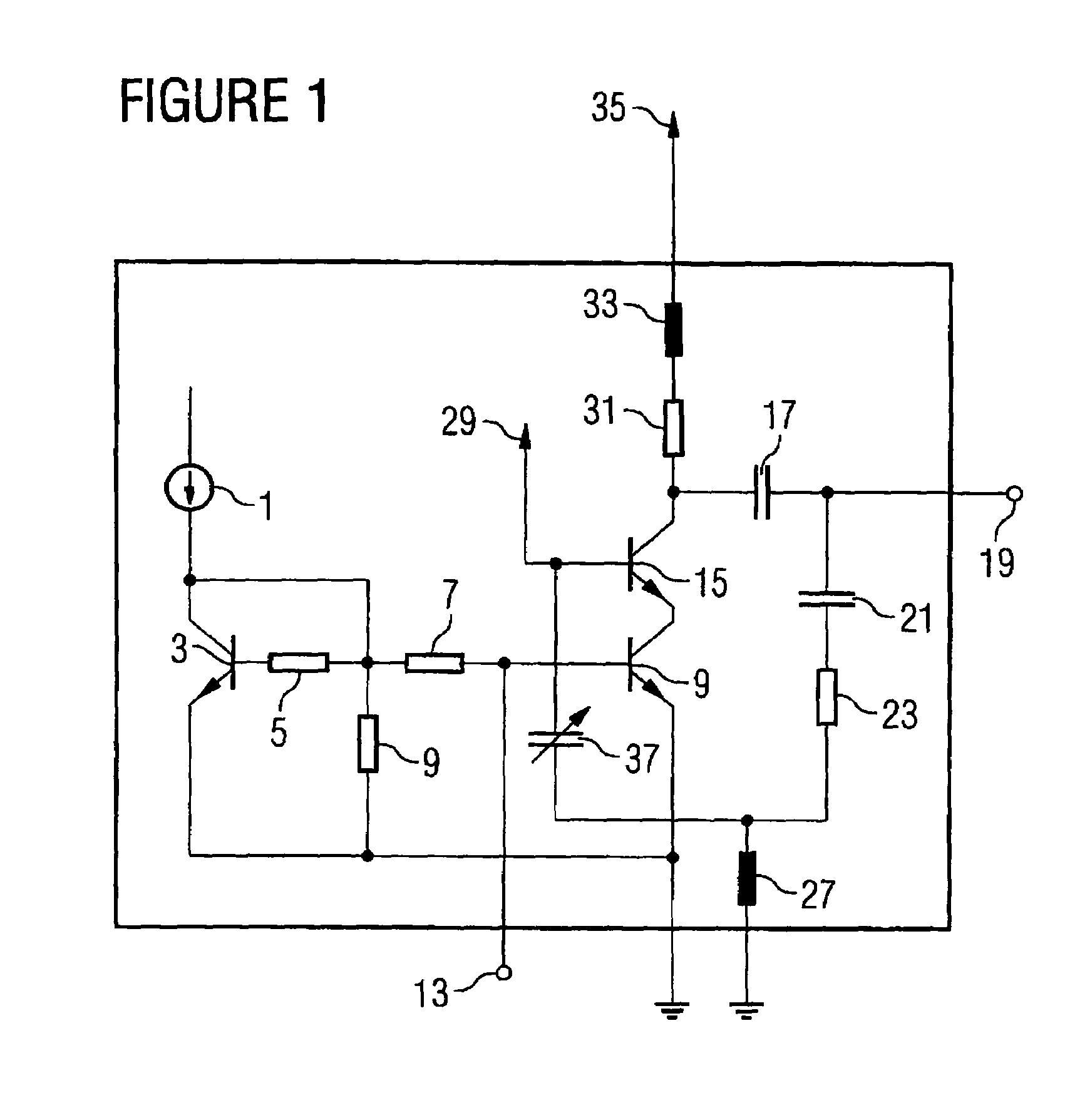 Amplifier circuit with reduced temperature dependence of the gain