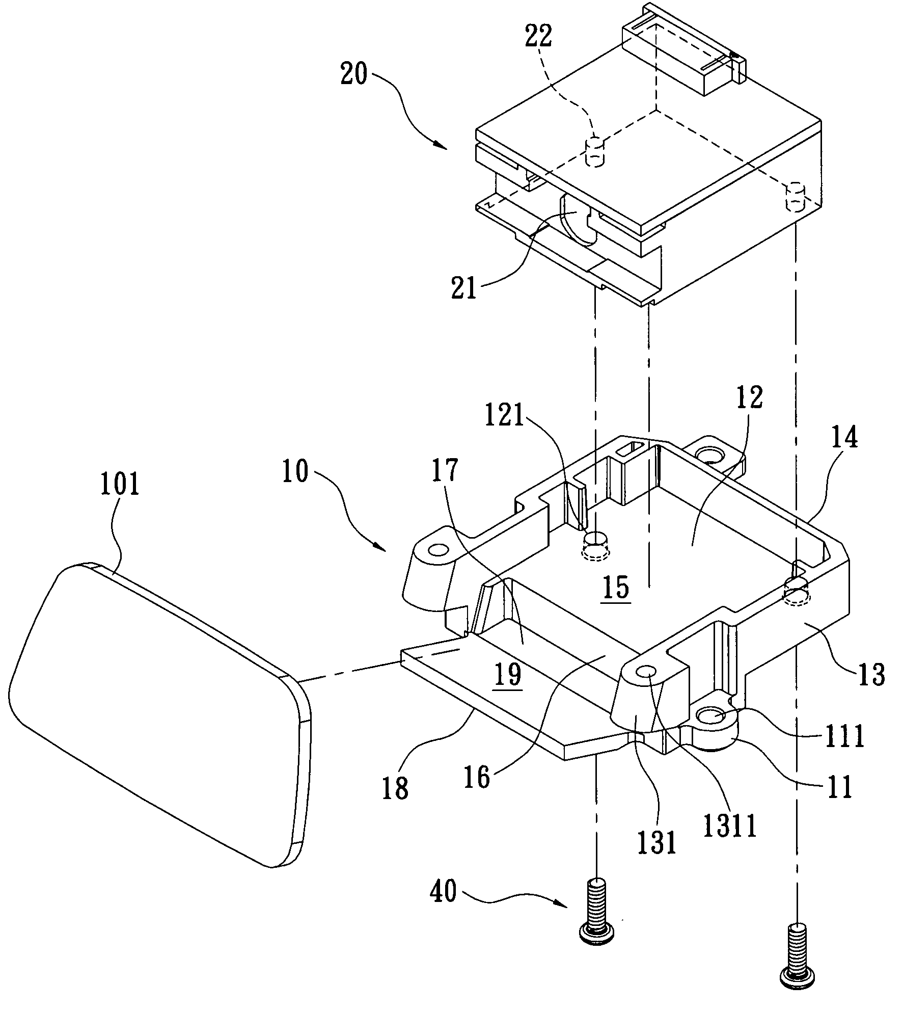 Scan module support and electronic device thereof