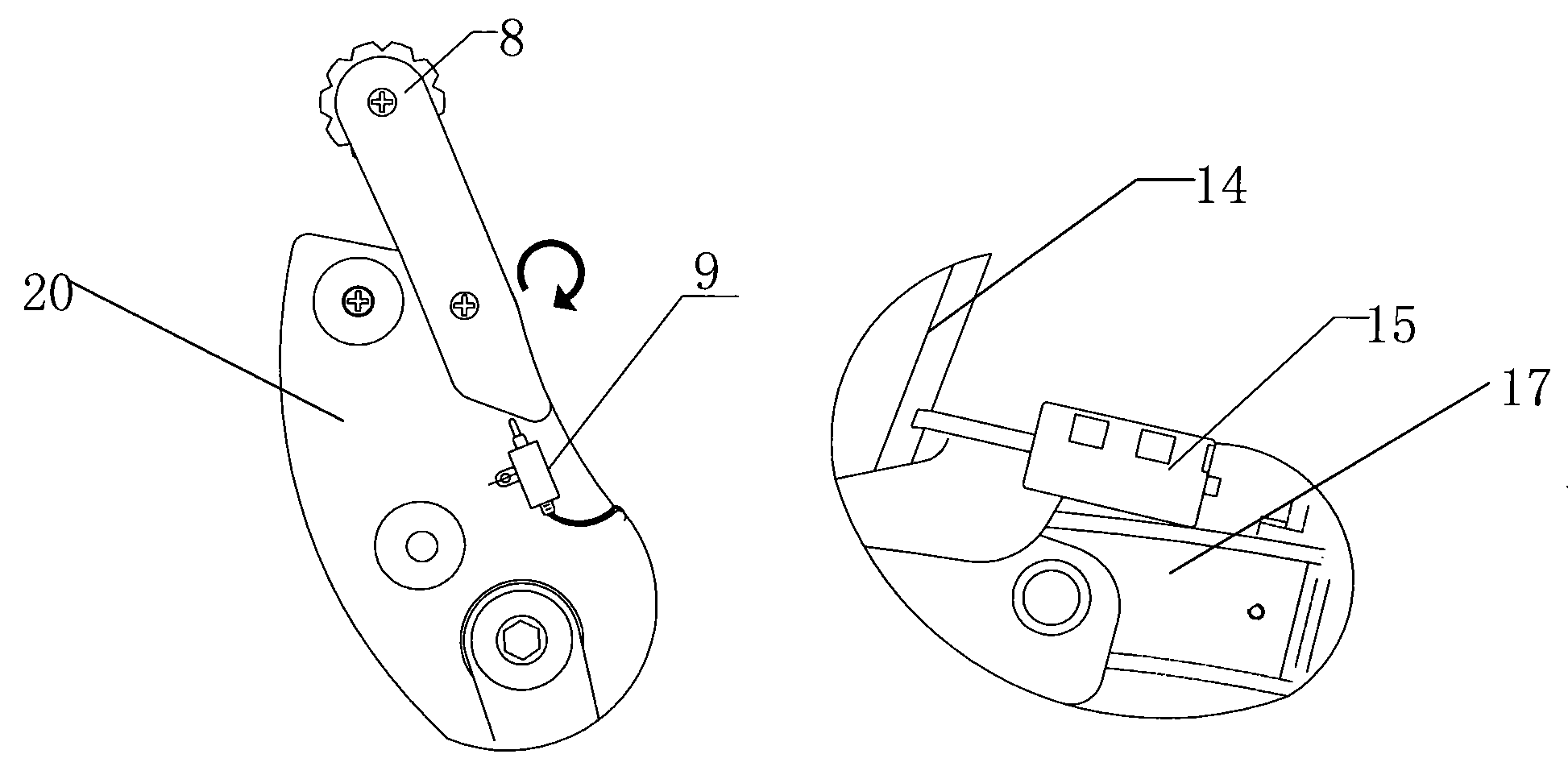 Thrust mechanism of supporting tube of semi-automatic folding moped