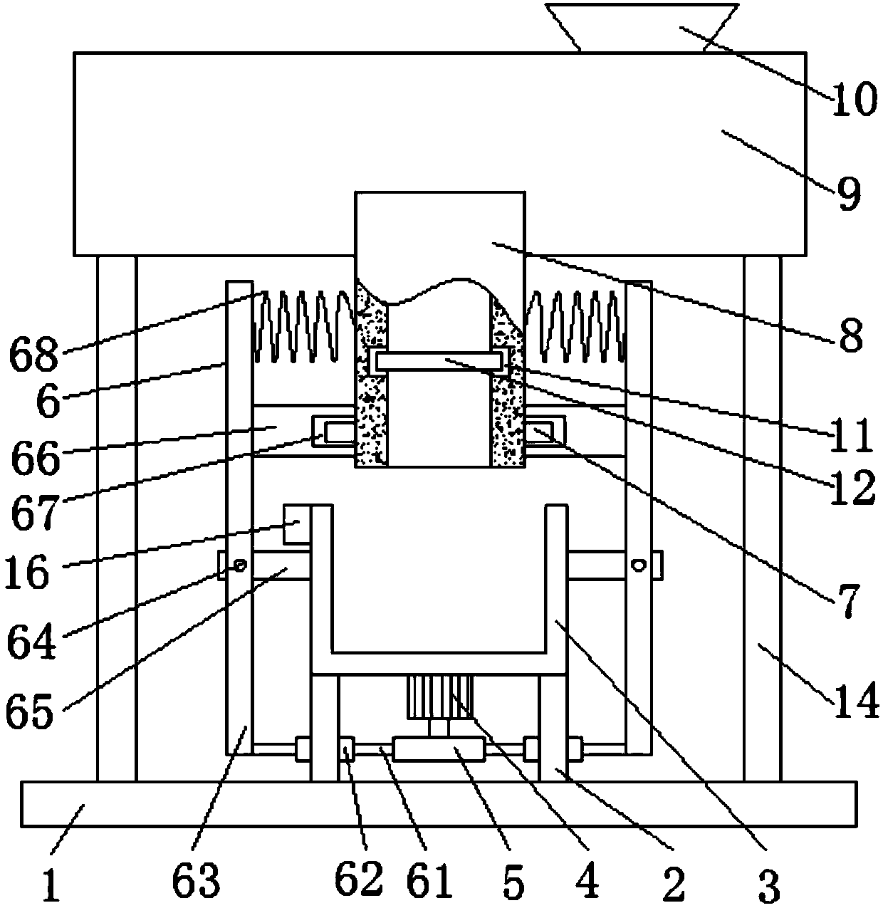 Intelligent fodder discharging system with function of preventing dust from drifting away