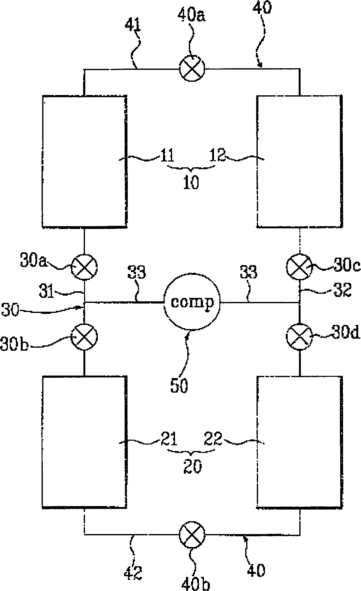 Refrigerating circulation system of hydrogen storage alloy air conditioner and its control method