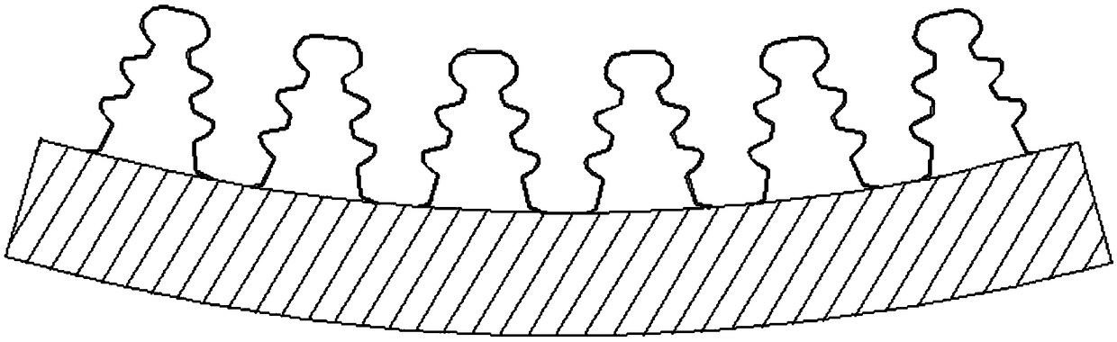 Electrode and processing device and method for rapid prototyping of turbine disk tongue and groove electrolytic cutting