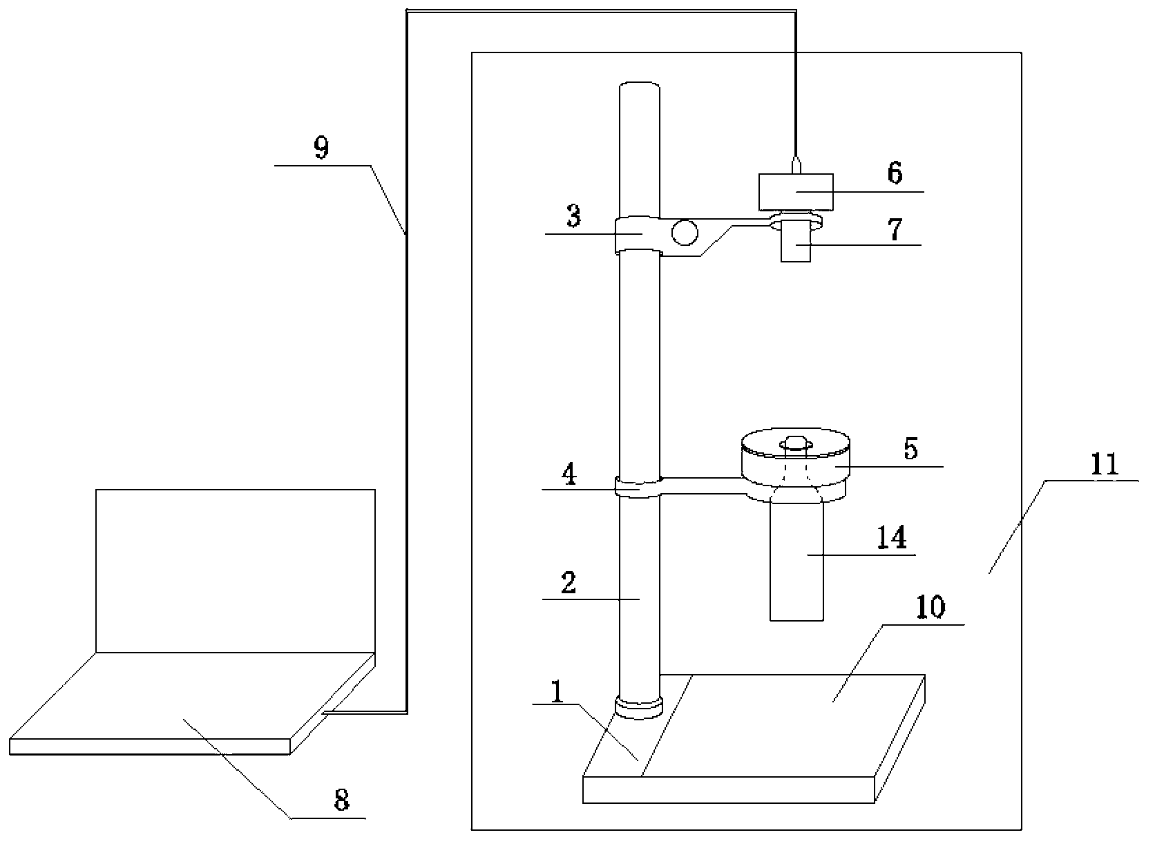 Device and method for measuring internal and external diameters of transparent glass bottleneck based on machine vision