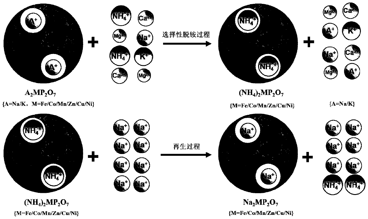 Preparation method of materials for deammonization of pyrophosphate compounds and application in deammonization of sewage