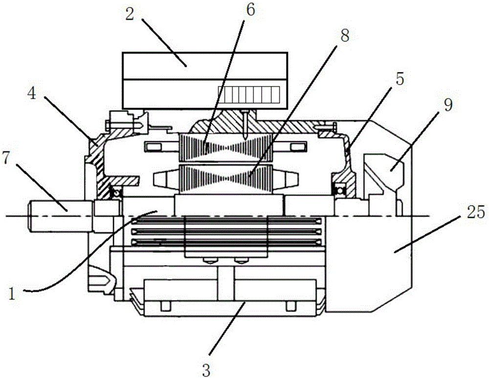 Integrated energy-saving motor with single-phase input and three-phase output function