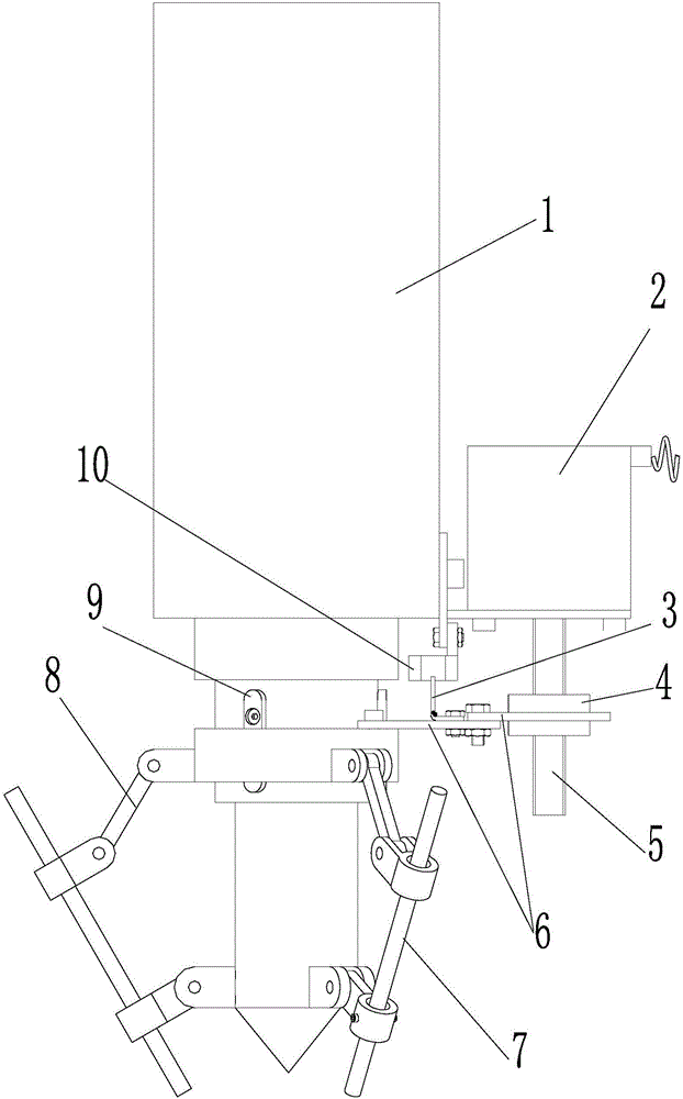 Link-lever structured laser coaxial powder-feeding nozzle with adjustable powder gathering point