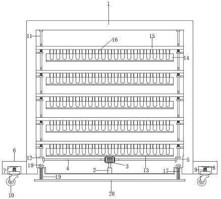 A test tube batch transportation device for blood testing