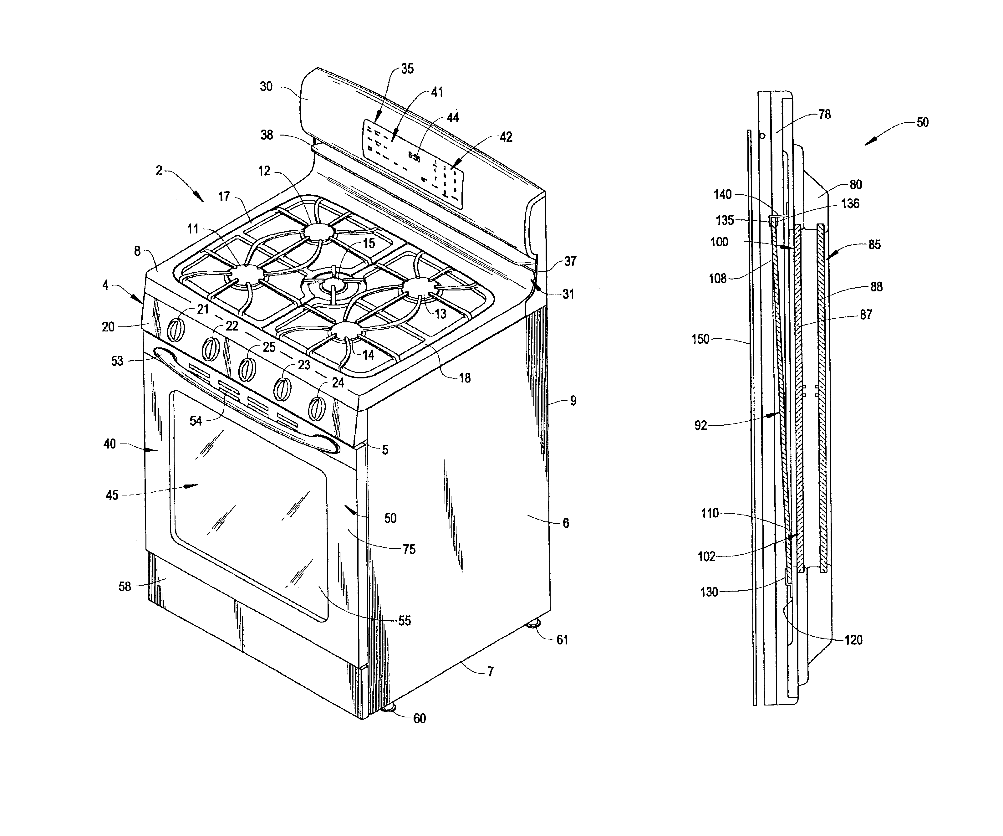 Oven door assembly