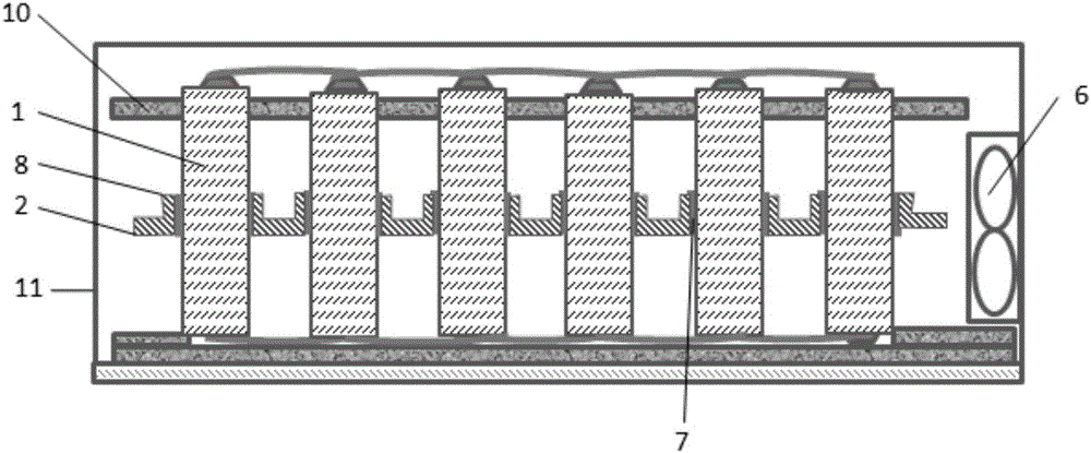 Forced convection power battery heat radiation device
