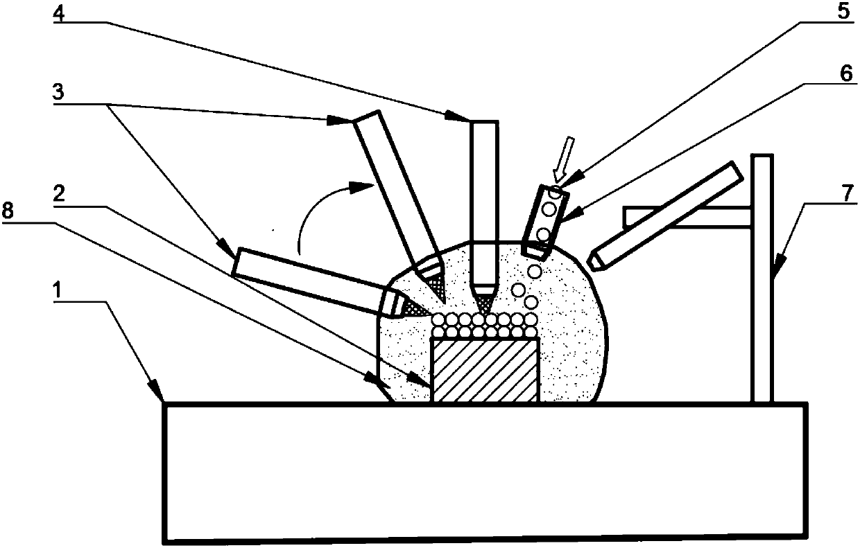 Device and method for manufacturing double-laser shocked and forged titanium alloy lower leg fracture fixator