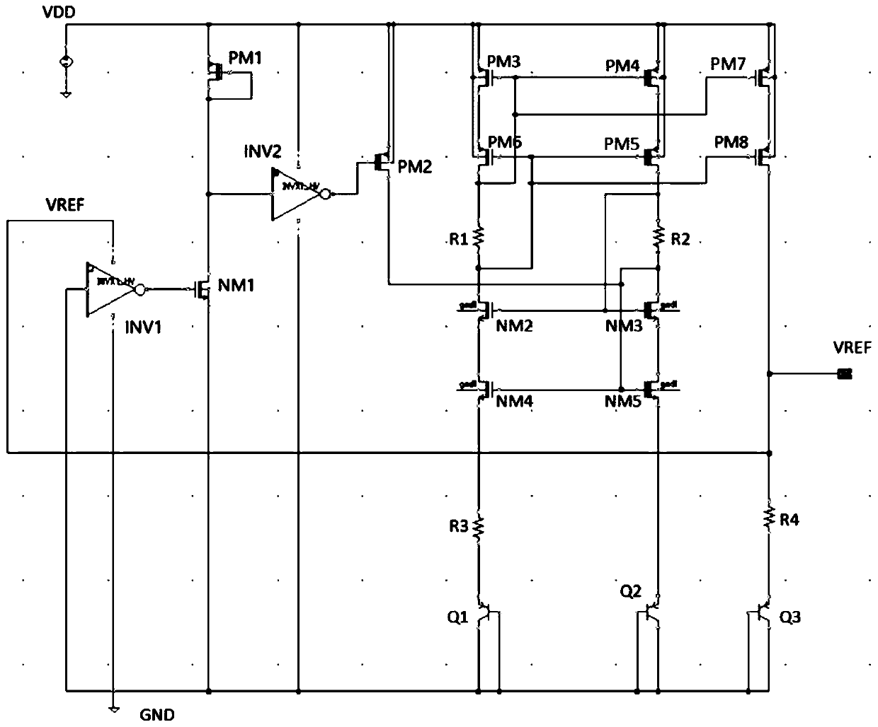 A start-up circuit of a bandgap reference voltage source