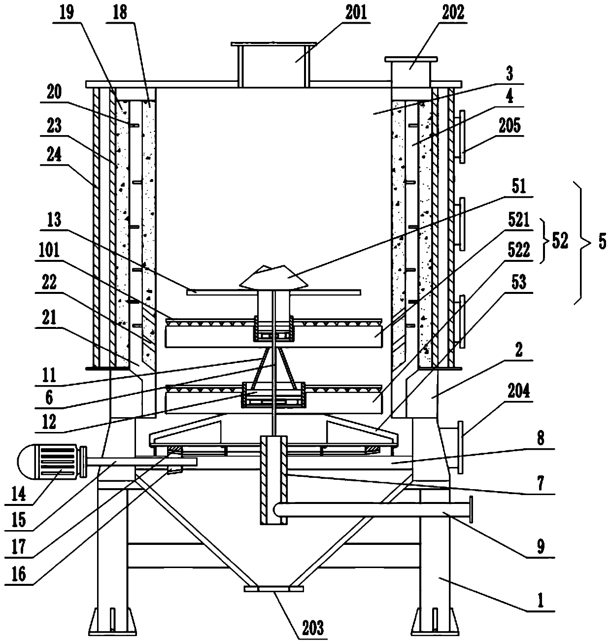 A pyrolysis gasifier