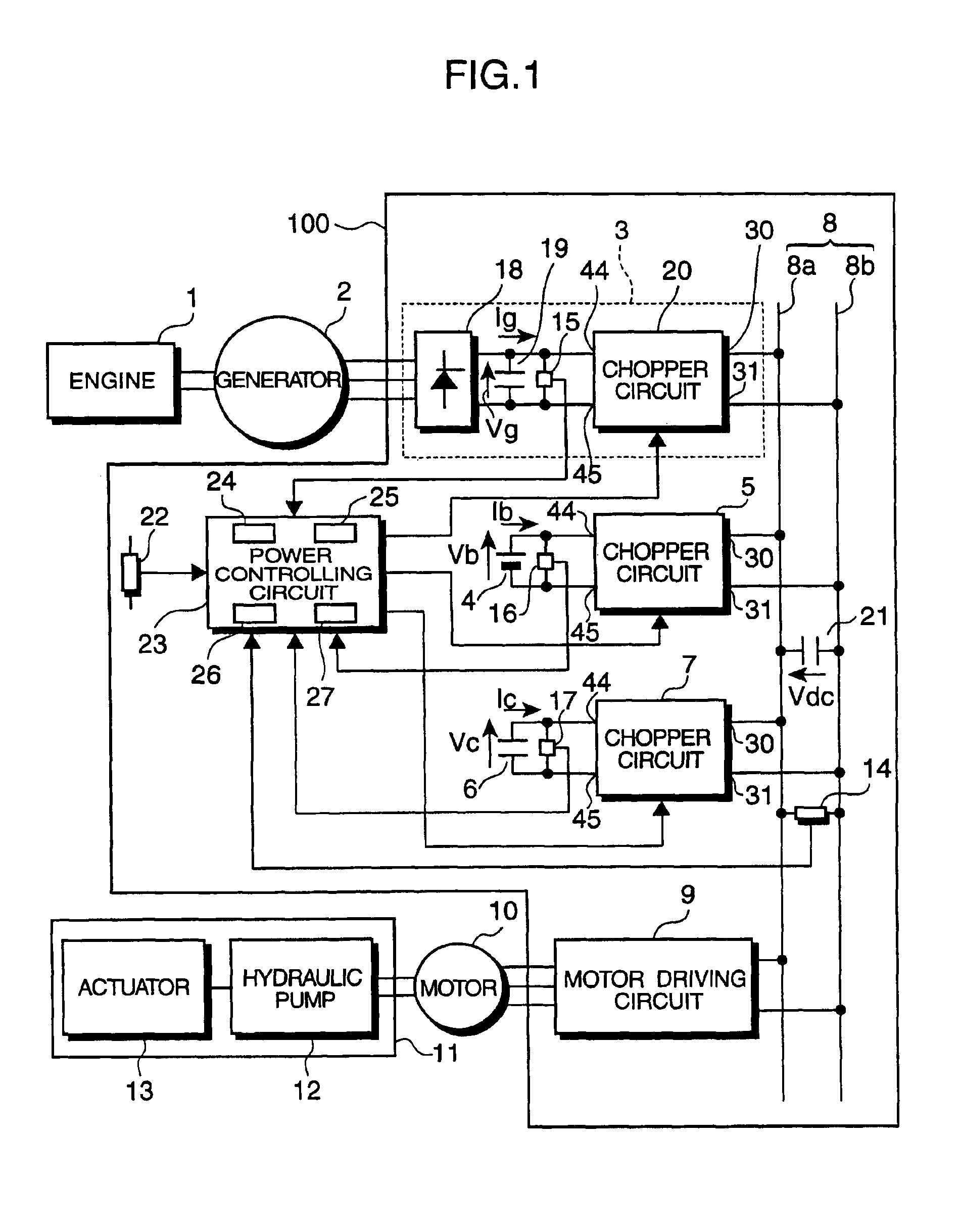 Hybrid vehicle power control apparatus and hybrid construction equipment using the power control apparatus