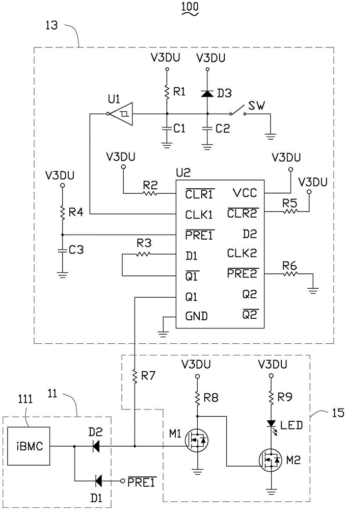 Server monitoring circuit