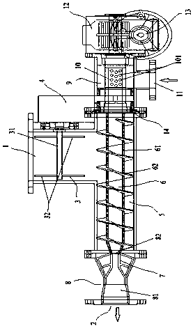 Air conveying type spiral feeding system