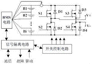 New energy automobile power drive system and active balancing method of battery capacity thereof
