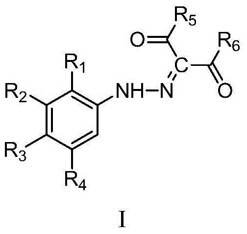 Phenylhydrazine fork-containing meta-dicarbonyl compound, preparation method and application thereof in inhibiting growth activity of candida albicans