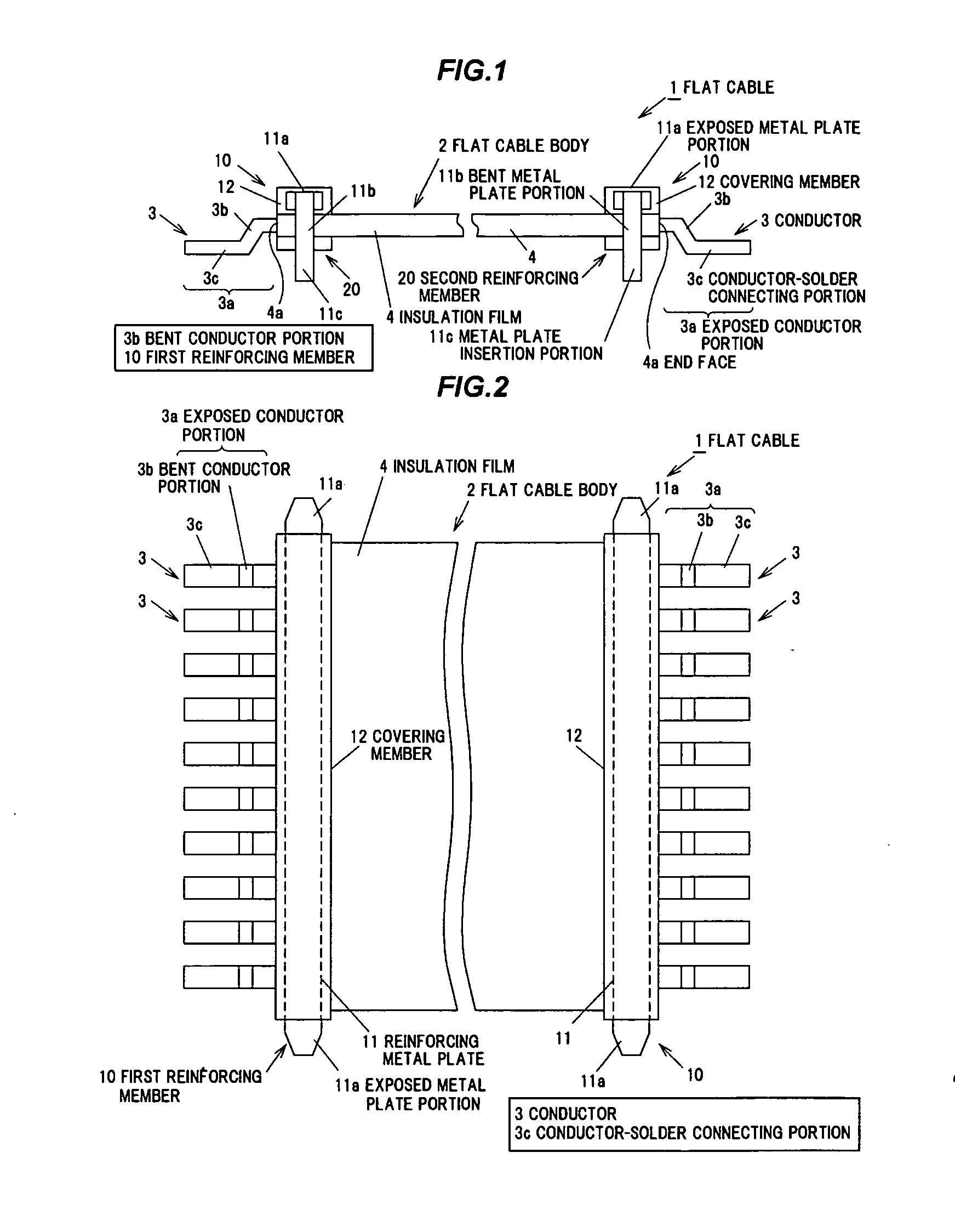 Flat cable and connection structure between flat cable and printed wiring board