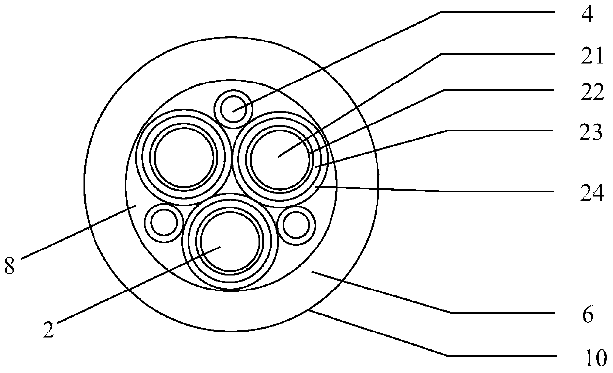 Medium-voltage torsion-resistant power cable for wind generating set, and insulating material thereof