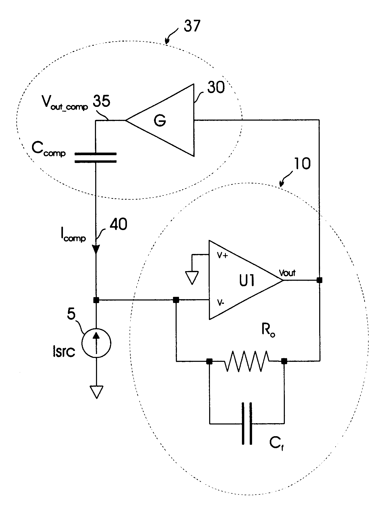 Self-compensated transimpedance amplifier