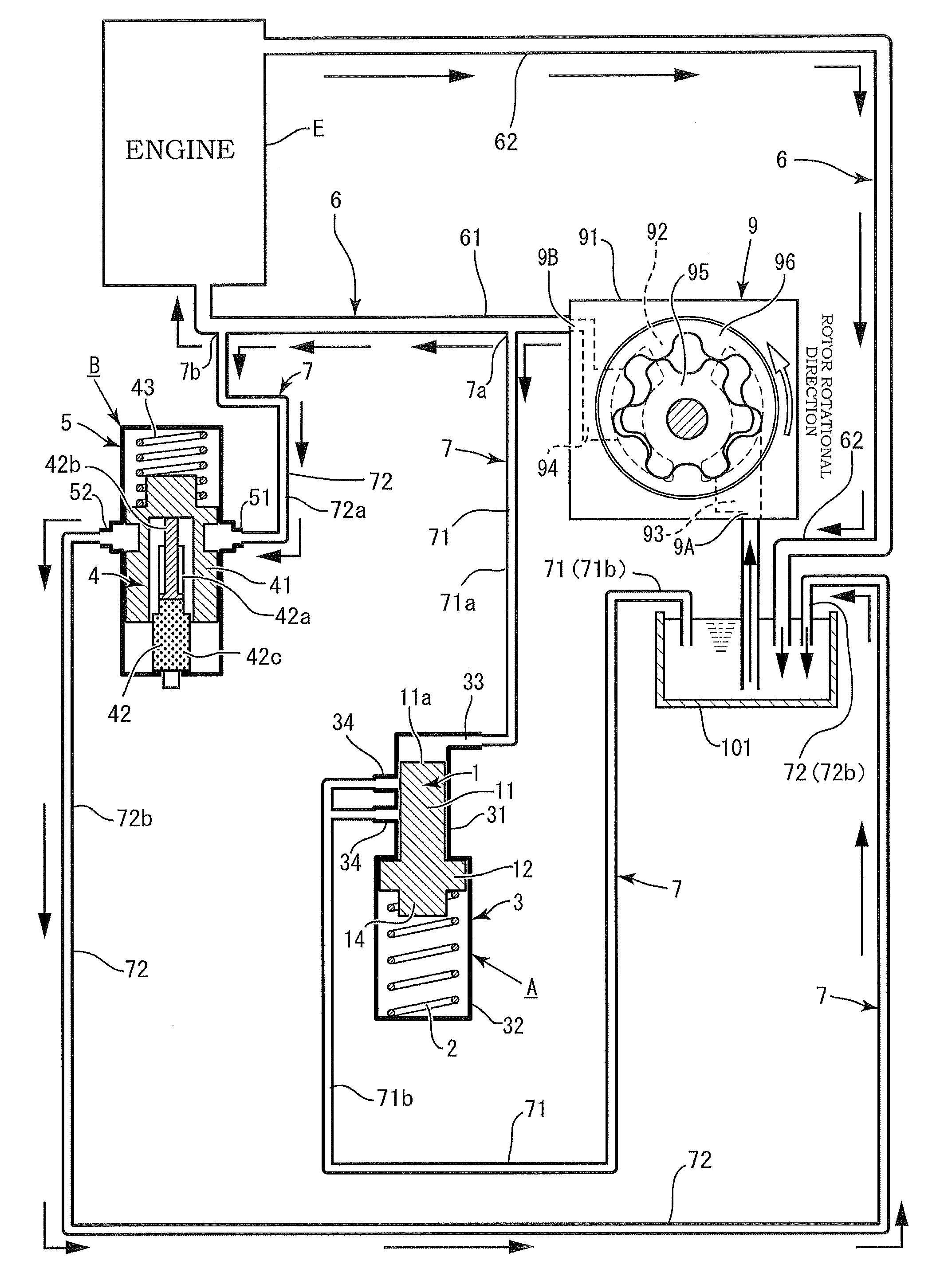 Relief device for oil circuit of engine