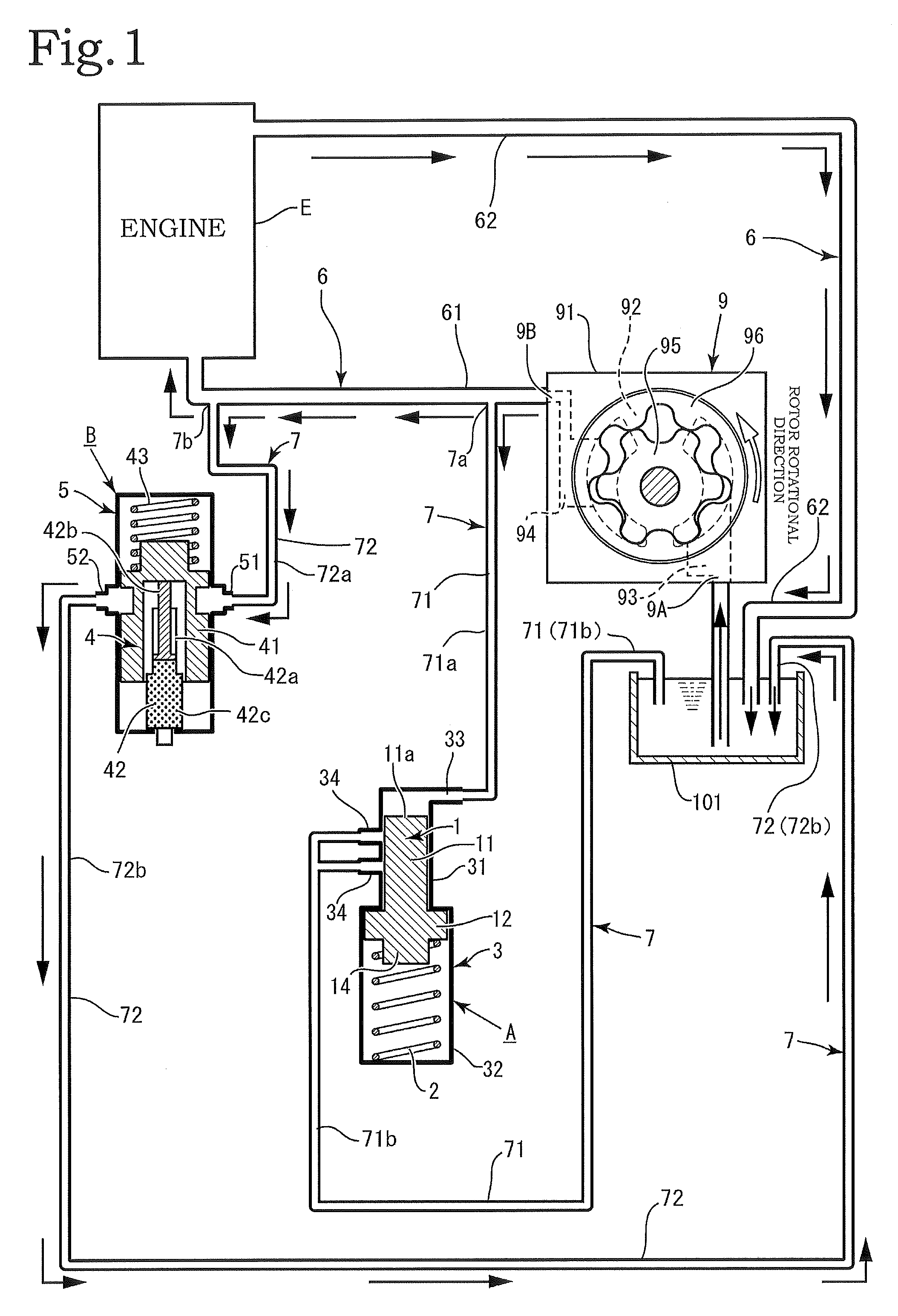 Relief device for oil circuit of engine
