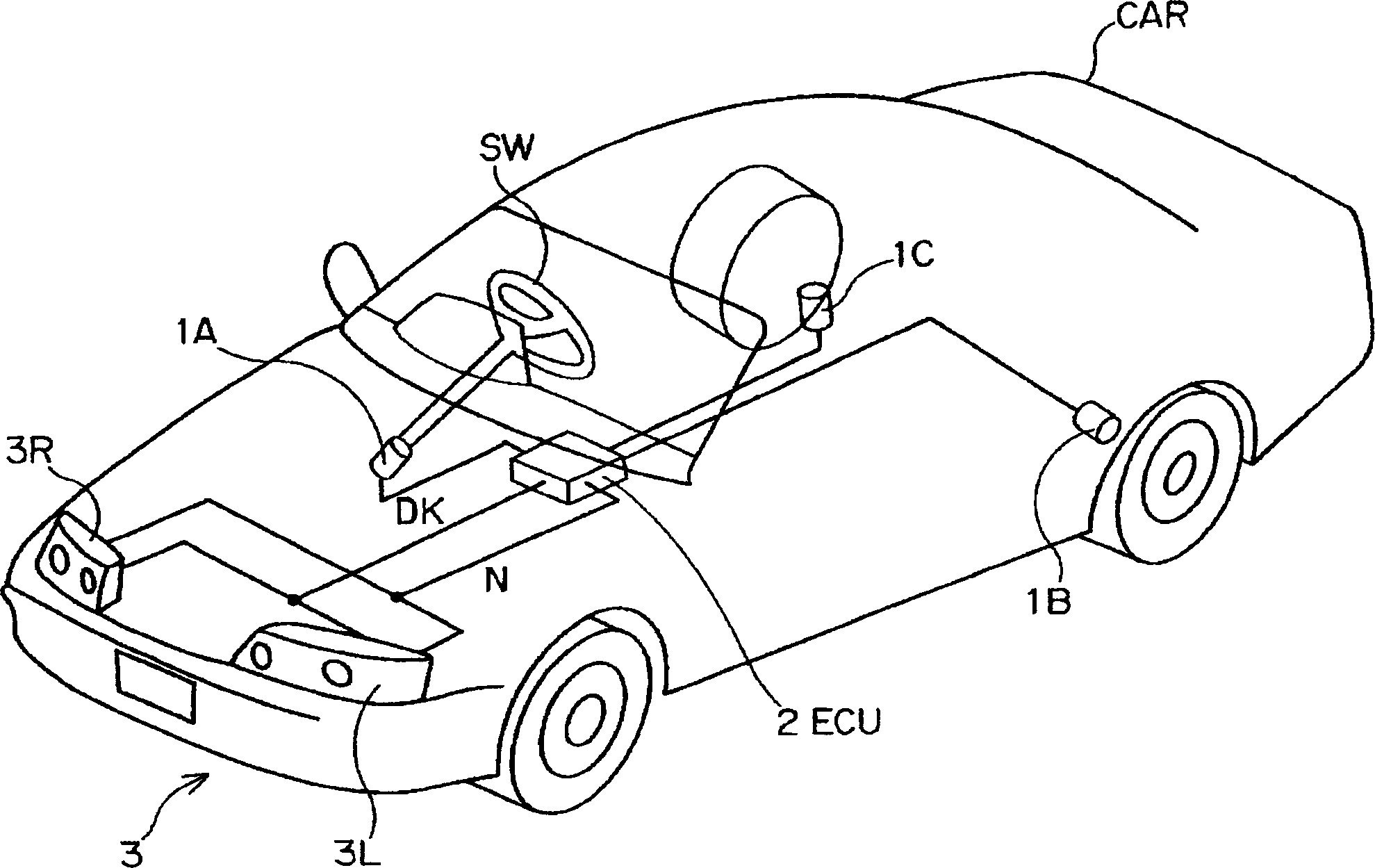 Headlight devices for vehicles and optic axis position setting method