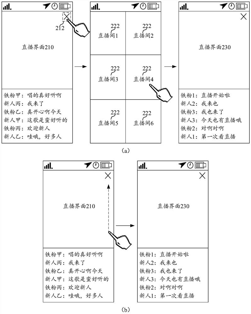 Live broadcast interface switching method and device, terminal and storage medium