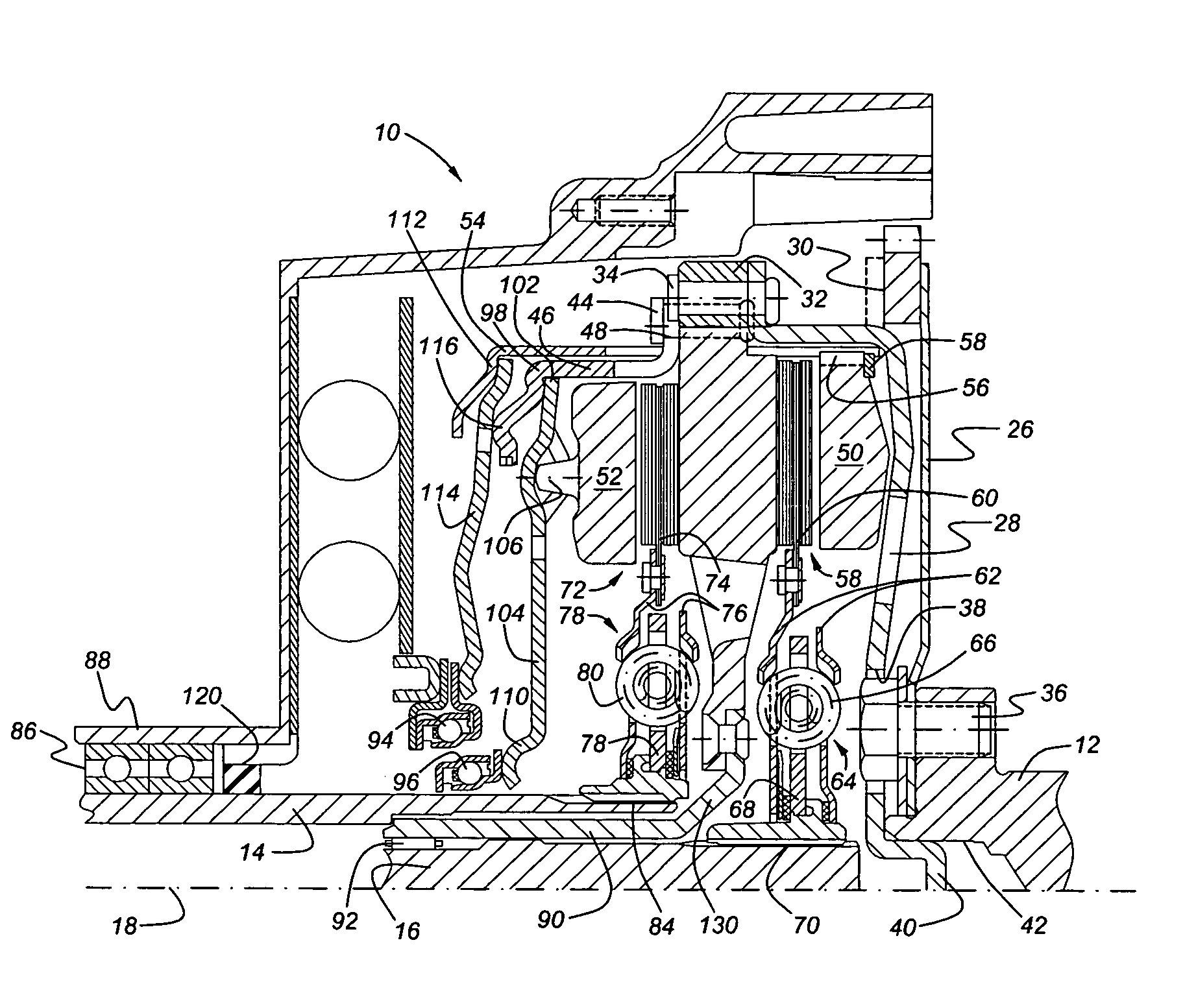 Dual clutch assembly for a motor vehicle powertrain
