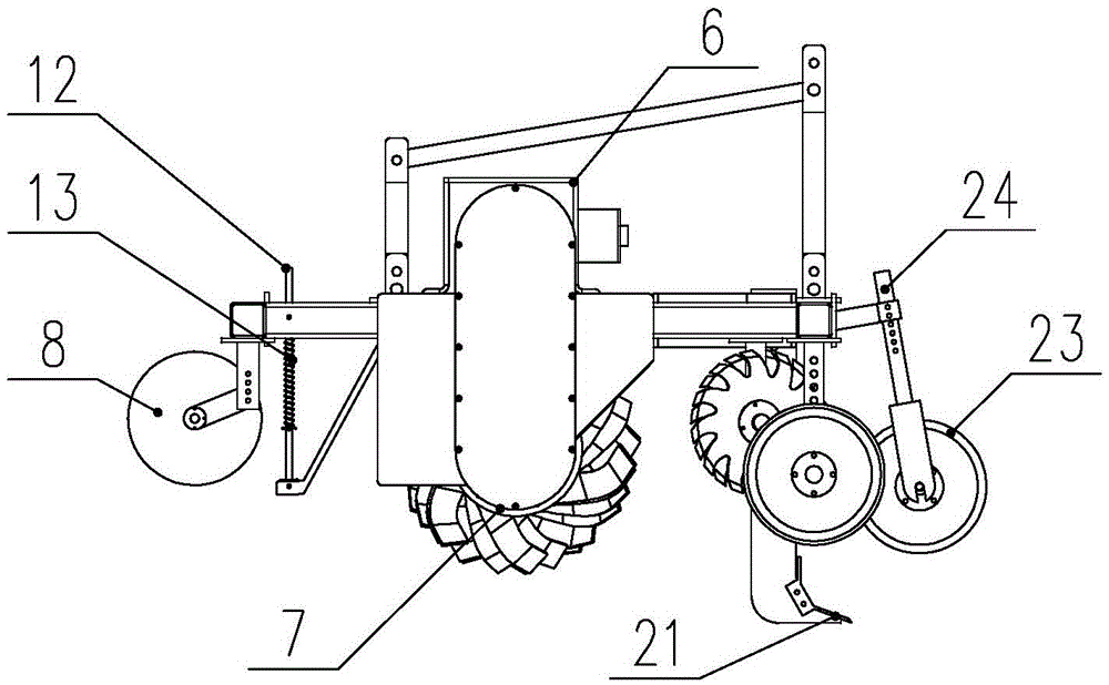Striped subsoiling ridge-cleaning straw-mixing combined operation machine