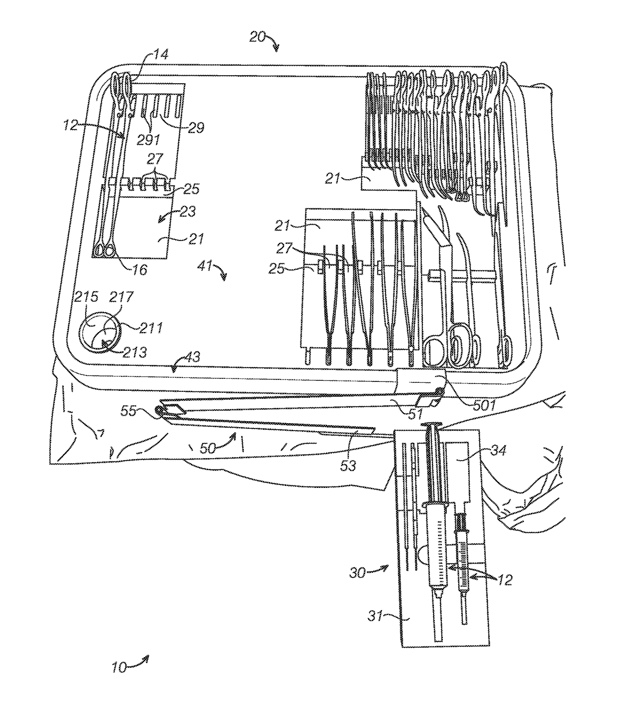 System, method and device for a medical surgery tray